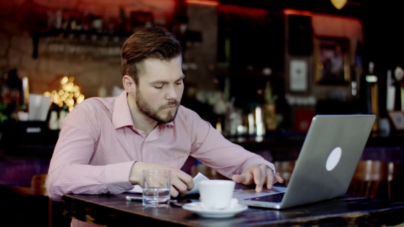 Young Business Man Has Turned Upset Working In a Bar