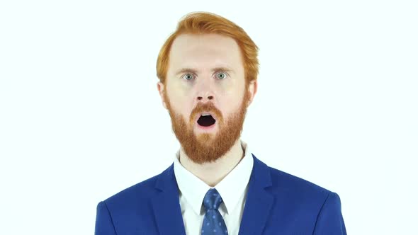 Shock, Unexpected Surprise, Red Hair Beard Businessman