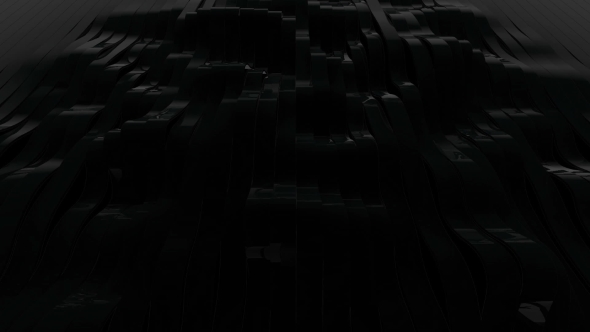 Black Waving 3D Rendered Stripes