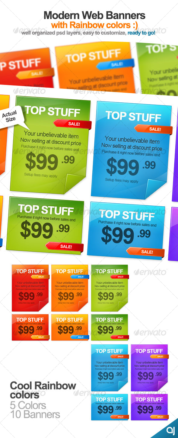 Rainbow color 10 Web Banners