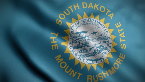 South Dakota State Flag Close Up HD