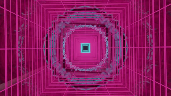 Hypnotize Pink Tunnel With Reflection 4K