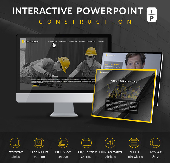 Construction Pro : Professional Interactive PowerPoint Template