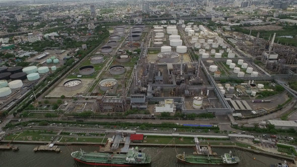 Aerial View of Oil Refinery 02