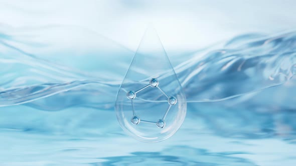 Molecule with water surface background