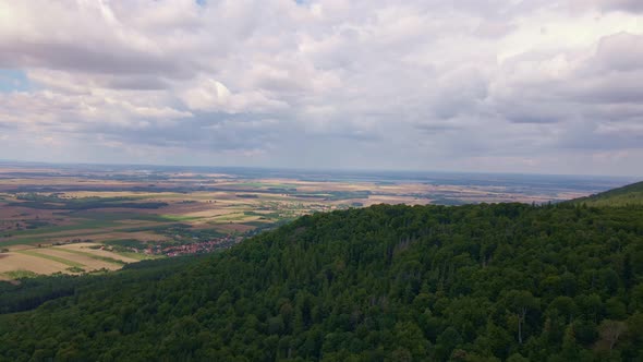 Aerial View of Mountain with Forest