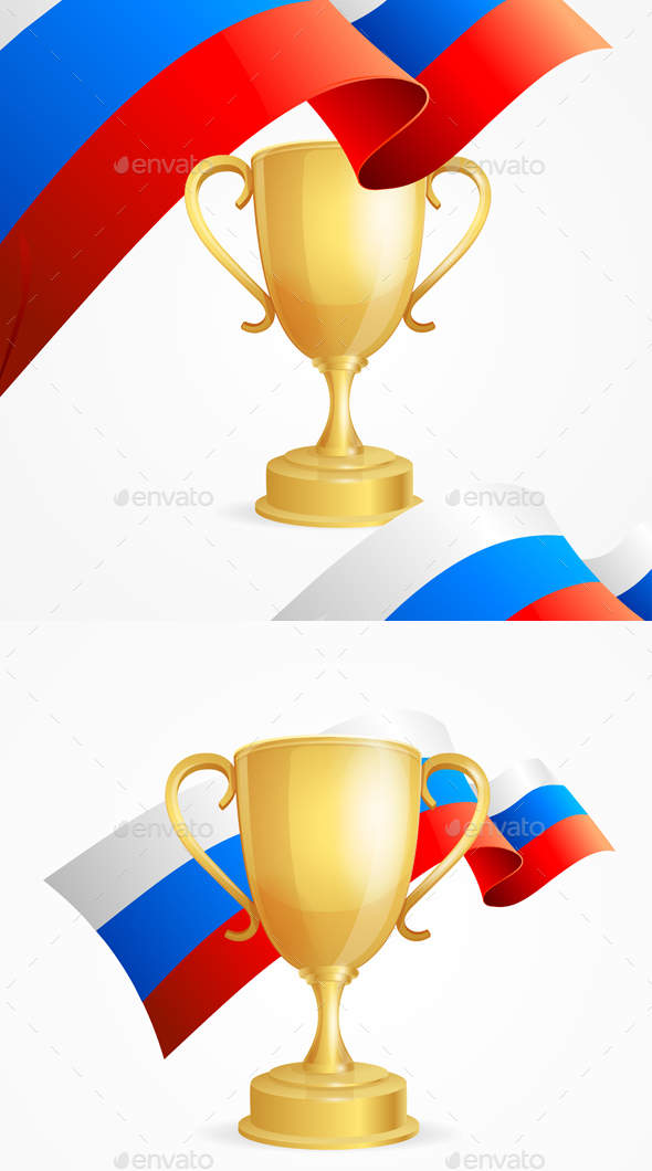 Russia Winning Golden Cup Concept