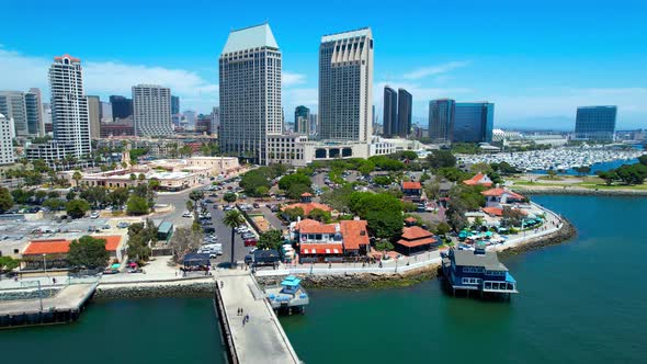 Downtown San Diego Seaport Village Drone