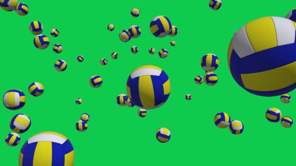 4K Volleyball Ball Green Screen Background Seamless Loop V2