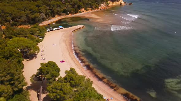 Es Niu Blau beach in Ibiza, Spain