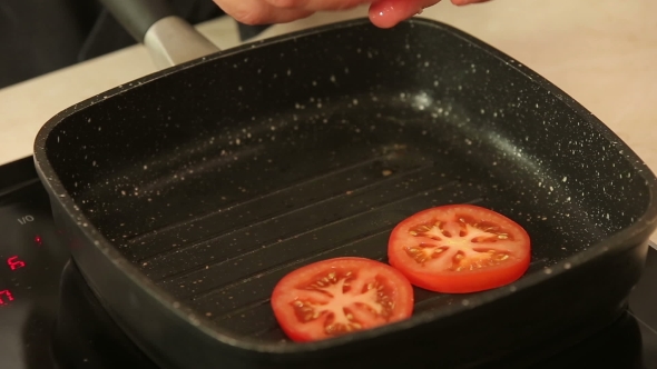 Chef Is Grilling Tomatoes