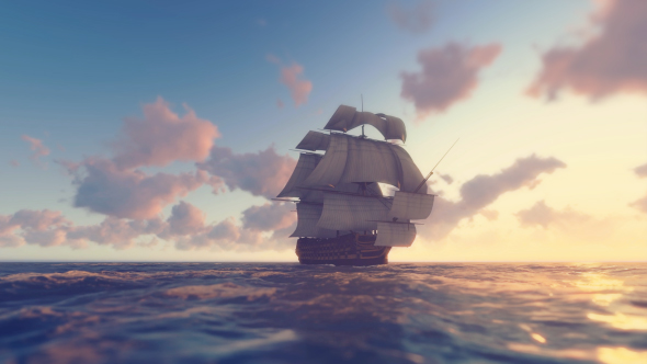 Sailing Galleon - Sunset