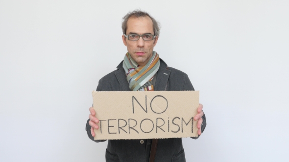 Man Appearing Against Terrorism