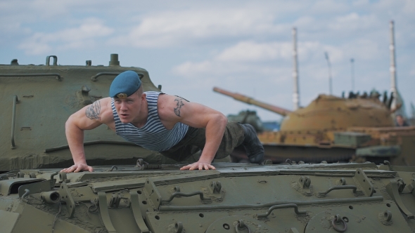 The Soldier Pushed on the Tank