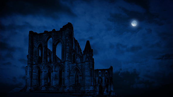 Old Abbey Ruins At Night