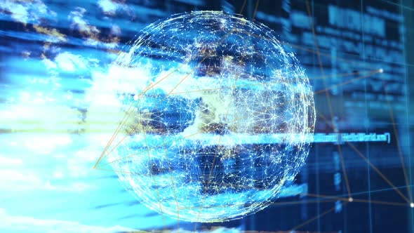 Digitally generated video of interface screen  alt