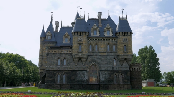 Facade Of Castle And Royalty Garden