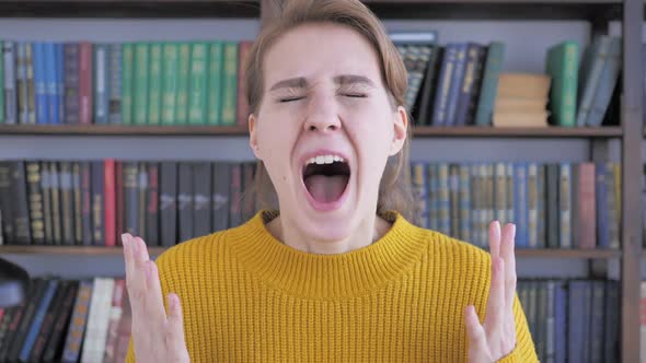 Shouting Screaming Young Woman in Anger