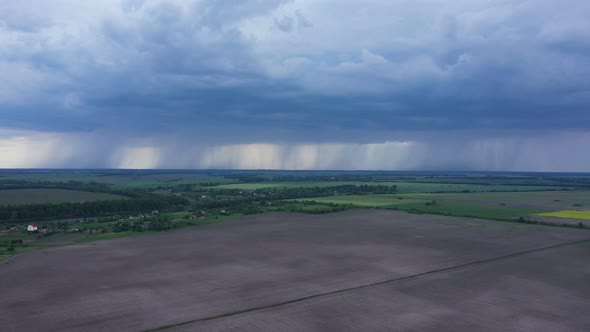 Aerial View Thunderclouds Near Field