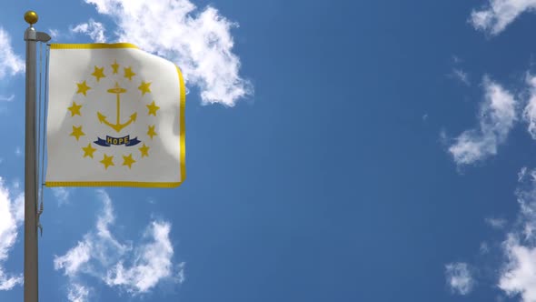 Rhode Island State Flag (Usa) On Flagpole