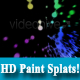 HD Colourful Paint Splat on Black Background - VideoHive Item for Sale