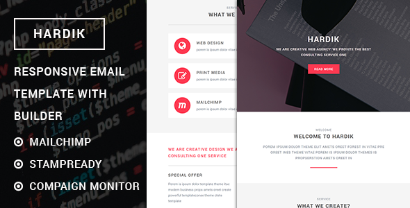 Hardik - Responsive Multipurpose Email Template with StampReady Builder.