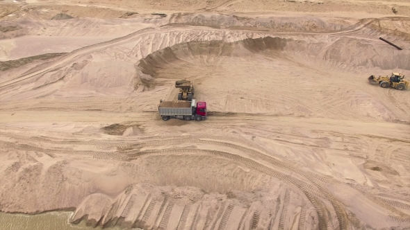 Aerial View Of Sand Quarry