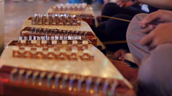 Performers Playing Chinese Hammered Dulcimer 01