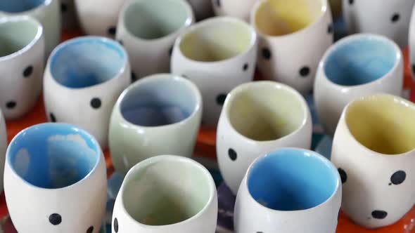 Different Kinds of Colorful Ceramic Home Ornament and Appliances Made By Hand