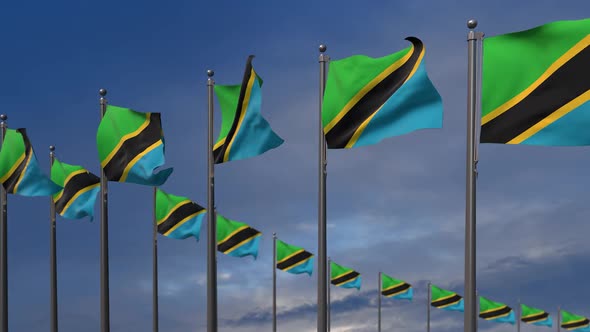 The Tanzania Flags Waving In The Wind  2K