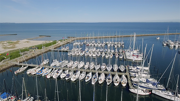Aerial Of Sailboats In The Harbor Part 4