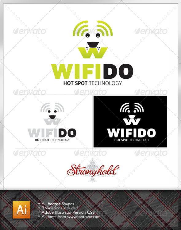 Wifi Fido Dog Logo Template