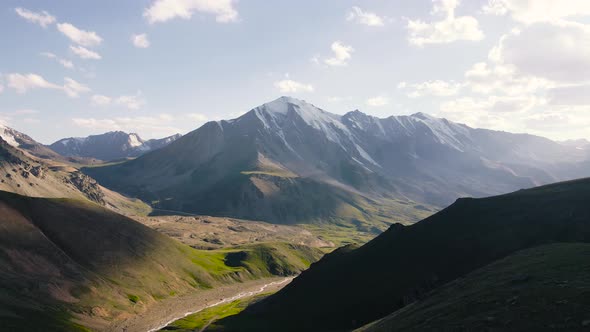 Aerial Landscape of Mountain Valley in Kazakhstan