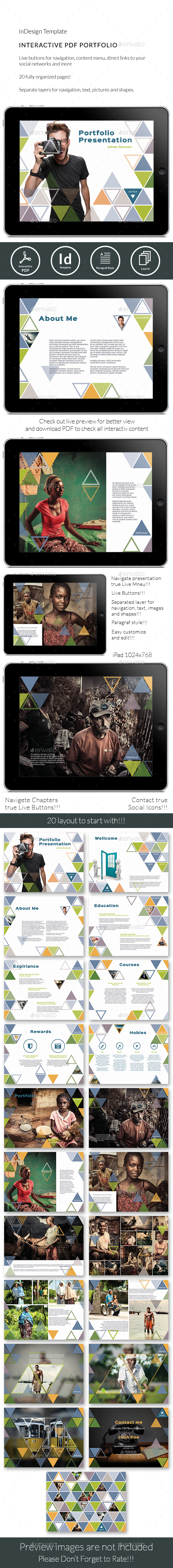 Interactive PDF Triangle Photographer Portfolio No8