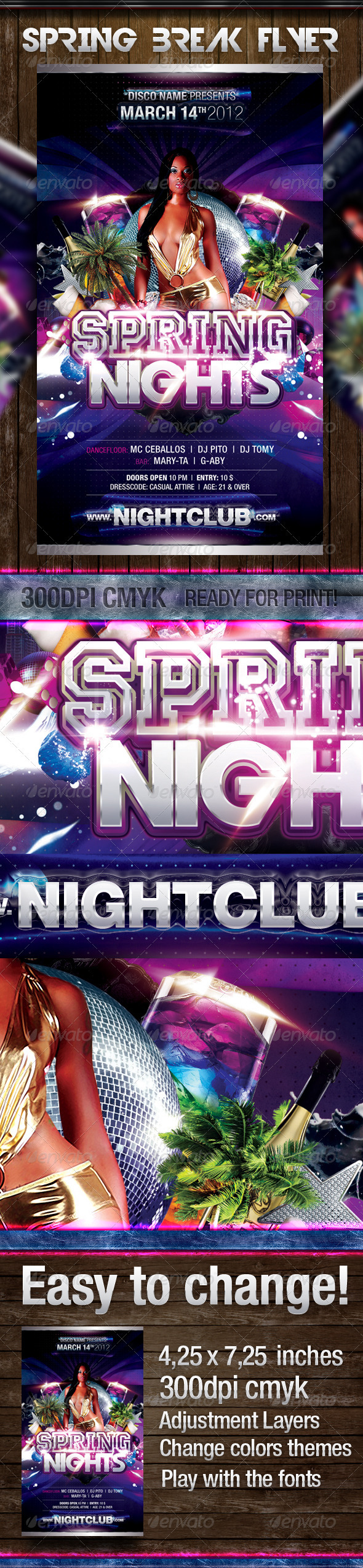 Spring Night Party Flyer