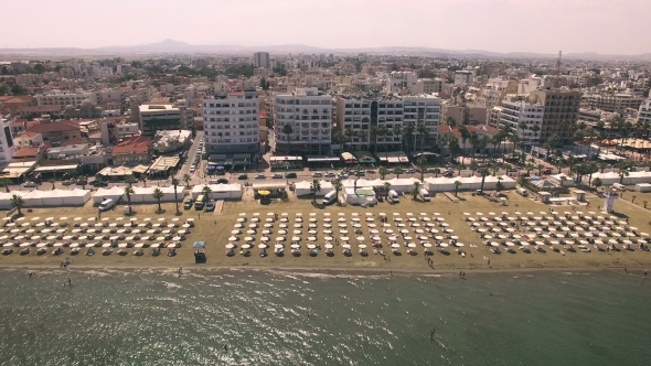 Aerial View Of Beach In Larnaca