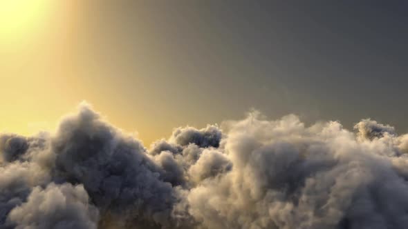 Sunset Cloudy Sky From Aerial View