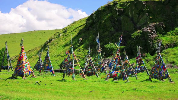 Shaman Adak in Front of Rock, Mongolia 3