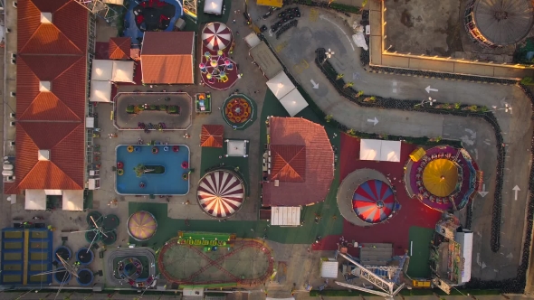 Aerial View Of Amusement Park