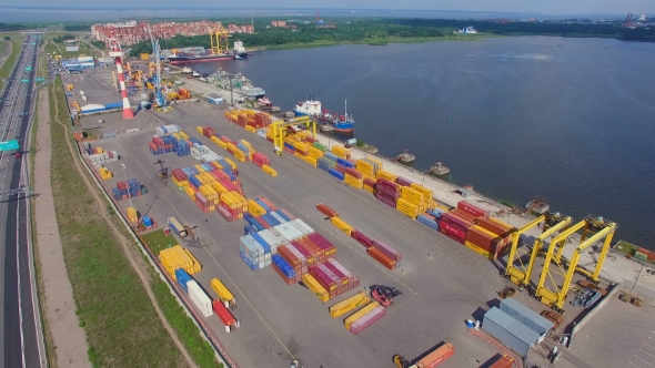 Container Yard In The Seaport