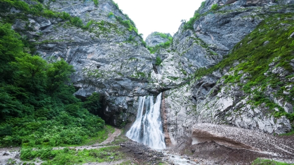 Waterfall in the Mountains