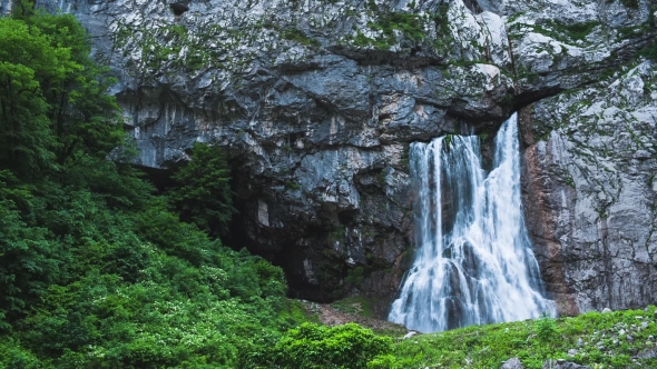 Waterfall in the Mountains