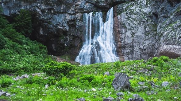 Waterfall in the Mountains