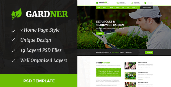 GARDNER - Garden & Landscaping PSD Template