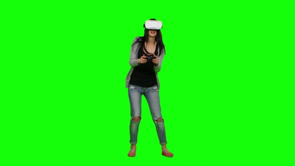 Surprised Girl Plays Some Virtual Reality Games