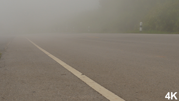 Fog Moving On Road