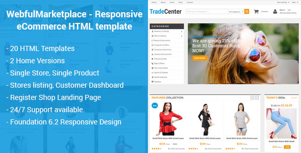 Marketplace - Responsive eCommerce HTML Template