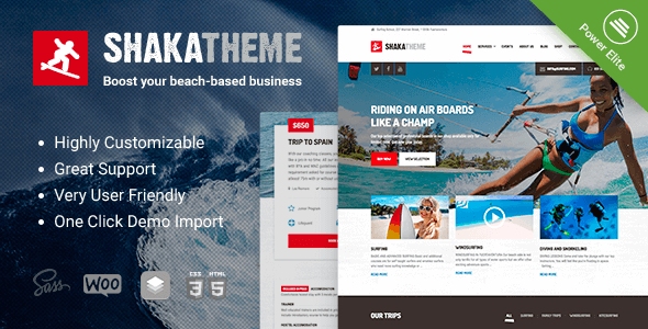 Shaka - A water sport WordPress theme