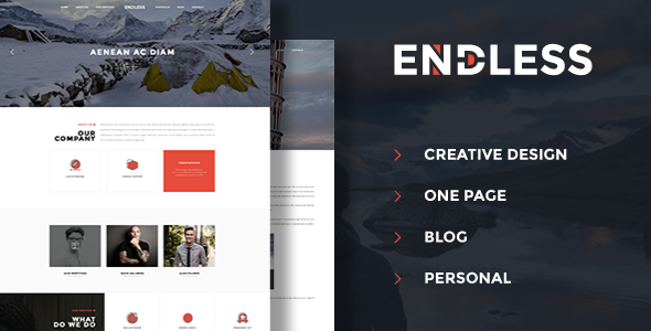 Endless - One Page Personal Blog PSD