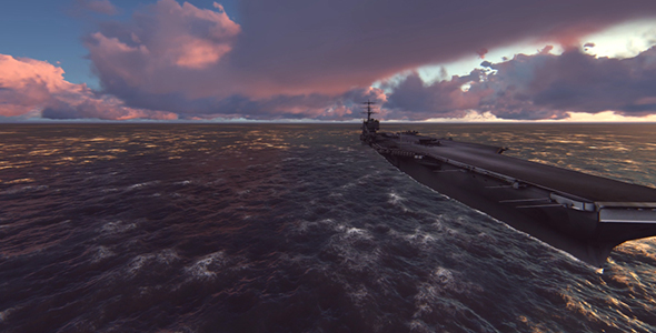 Aircraft Carrier in the Sea